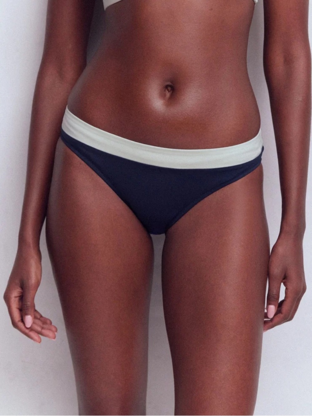 Boden Campania bikini bottoms navy ivory color block size 4 or 6 *bottoms only
